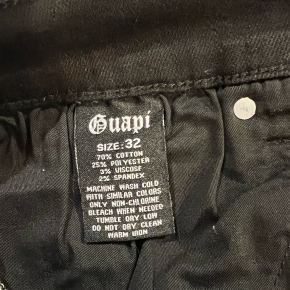 Guapi Shorts Mens 32 Black White Distressed Denim Limited Edition Shredded Raw - Picture 8 of 10